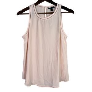 NWT J. Crew Sheer Sleeveless Ladder Trim Tank Top Key Hole Button Back 6 Pink